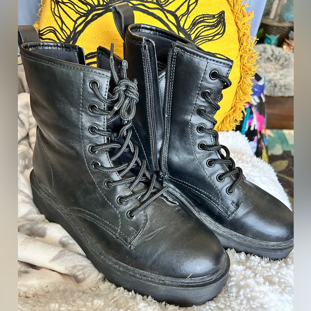Black Combat Boots - Picture 2 of 6
